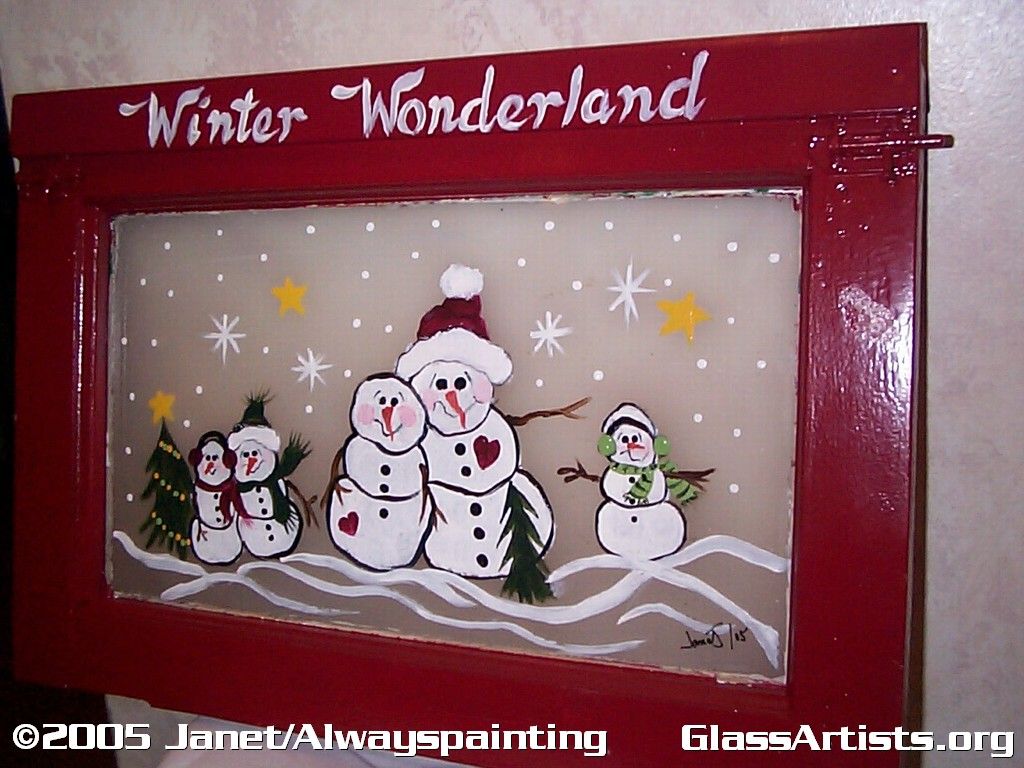 1024x768 Snowman Family - Snowman Family Painting
