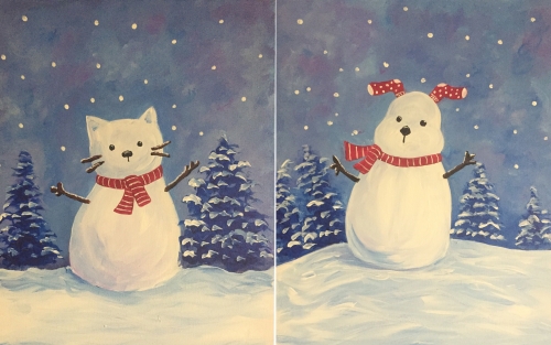 500x313 Animal R Family Fundraiser 128 Paint Nite Event - Snowman Family Painting