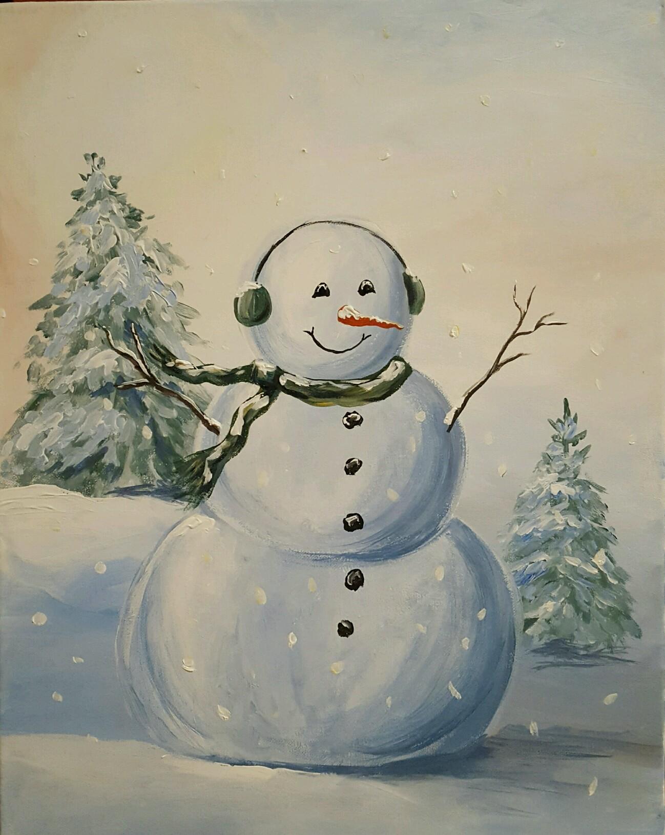 1298x1629 Snowman Class - Snowman Painting