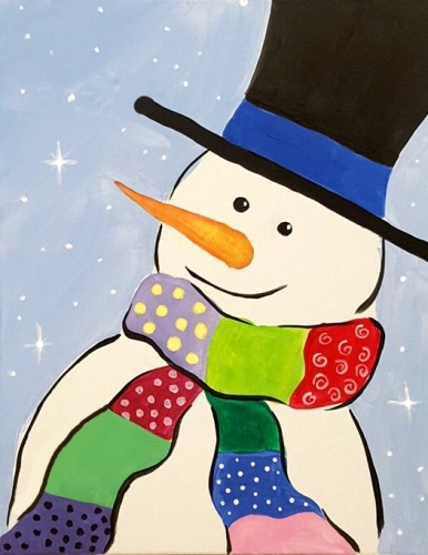 386x500 Family Friendly Painting - Snowman Painting For Kids