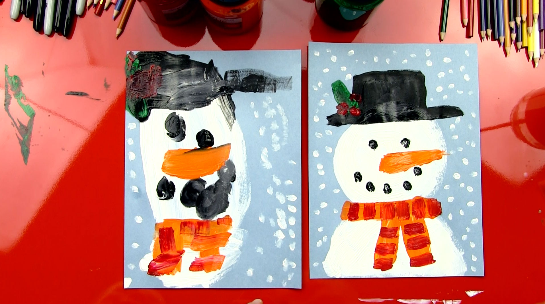 1914x1068 How To Paint A Snowman (For Young Artists) - Snowman Painting For Kids