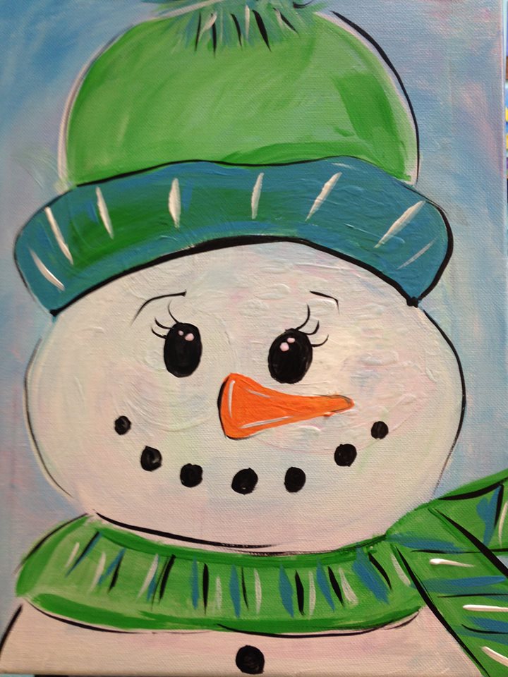 720x960 Kids Canvas Painting Class - Snowman Painting For Kids