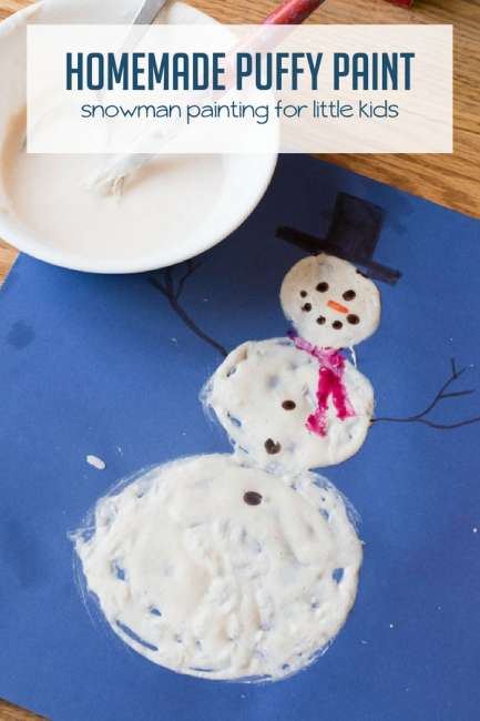 433x650 Magic Homemade Puffy Paint To Make A Snowman Hands On As We Grow - Snowman Painting For Kids