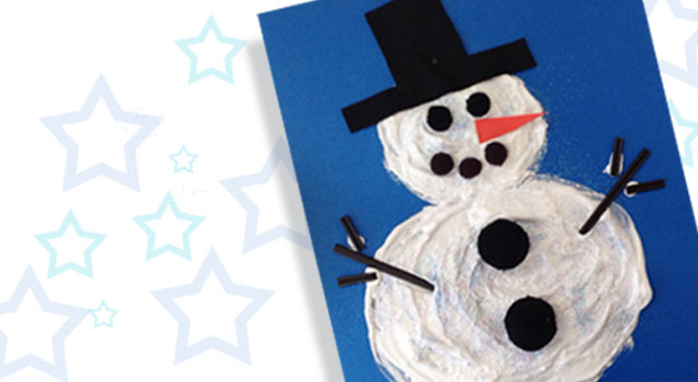 640x350 Art Project For Kids Puffy Shaving Cream Snow Man Painting Play - Snowman Painting For Kids