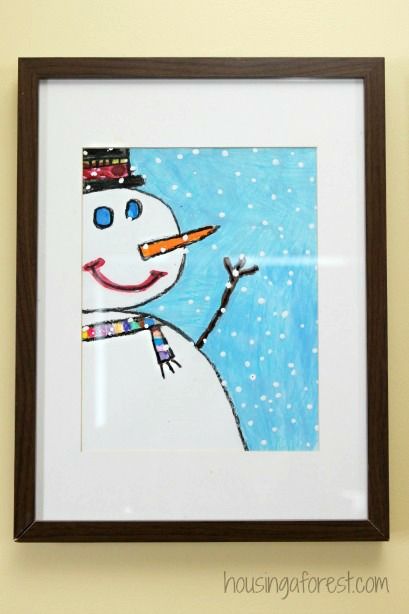 409x614 Winter Art Projects For Kids ~ Snowman Painting Happy Holidays - Snowman Painting For Kids