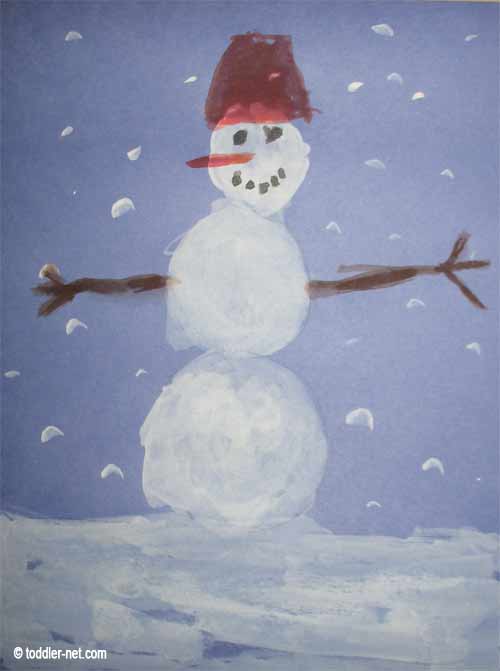 500x671 Christmas Painting Project For Kids Snowman - Snowman Painting For Kids
