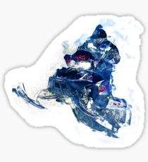 210x230 Snowmobile Painting Amp Mixed Media Stickers Redbubble - Snowmobile Painting