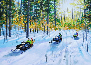 300x216 Snowmobile Paintings Pixels - Snowmobile Painting