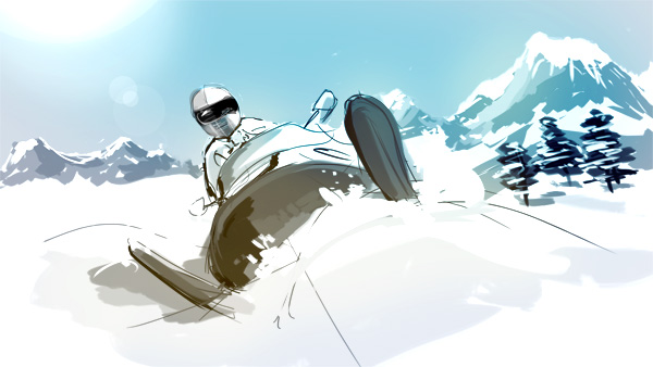 600x338 Snowmobile Guy Photoshop Painting Figuring Out The Process - Snowmobile Painting