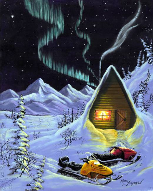 520x650 Stunning Snowmobile Painting Reproductions For Sale On Fine Art - Snowmobile Painting