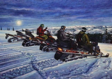 394x279 Caroline Zimmermann - Snowmobile Painting