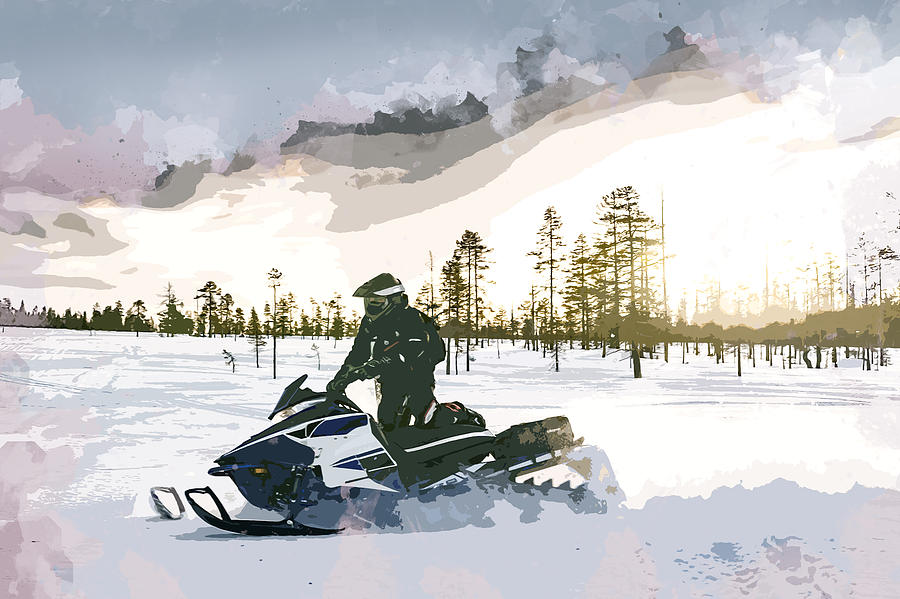 Snowmobile Painting at Explore collection of Snowmobile Painting