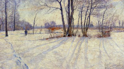 400x224 Whj3321 Of Snow Scape Painting,snowy Landscape Snow Scape Oil - Snowscape Painting