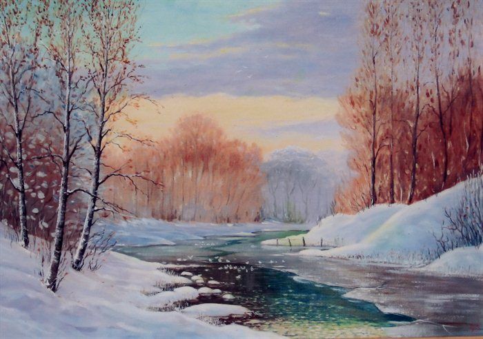 700x492 Snowscape Painting - Snowscape Painting