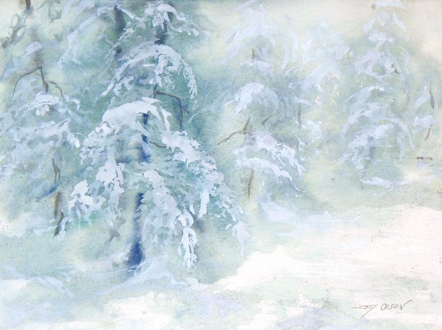 900x673 Snowstorm Painting By Joy Nichols - Snowstorm Painting