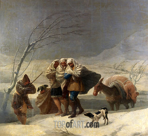 500x462 The Snowstorm Or Winter Goya Painting Reproduction 16846 - Snowstorm Painting