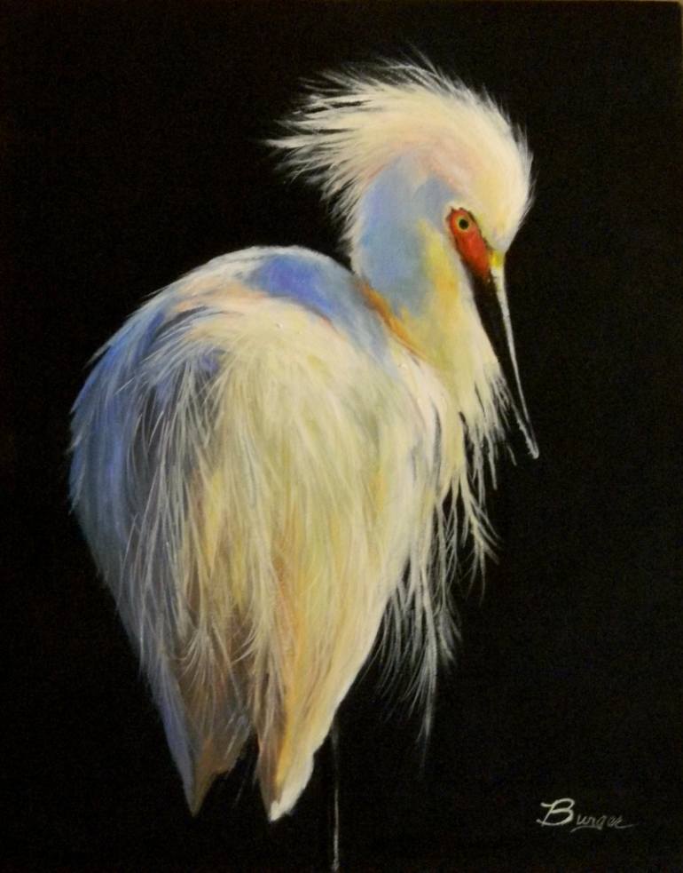 770x983 Saatchi Art Snowy Egret Painting By Carolyn Burger - Snowy Egret Painting