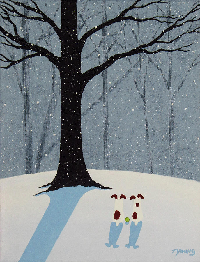 687x900 Snowy Forest Painting By Todd Young - Snowy Forest Painting