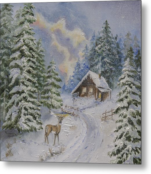 521x600 Somewhere In The Snowy Forest Painting By Iliyana Lazarova - Snowy Forest Painting