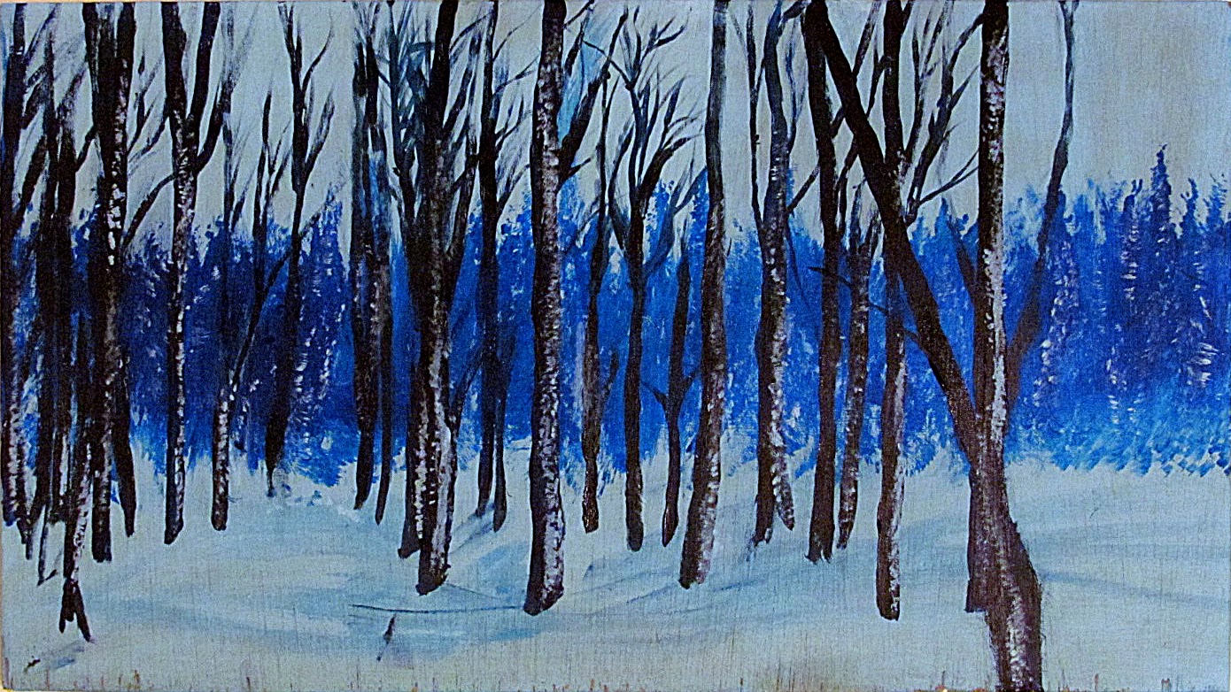 1390x782 I Think In Pictures Painting - Snowy Forest Painting