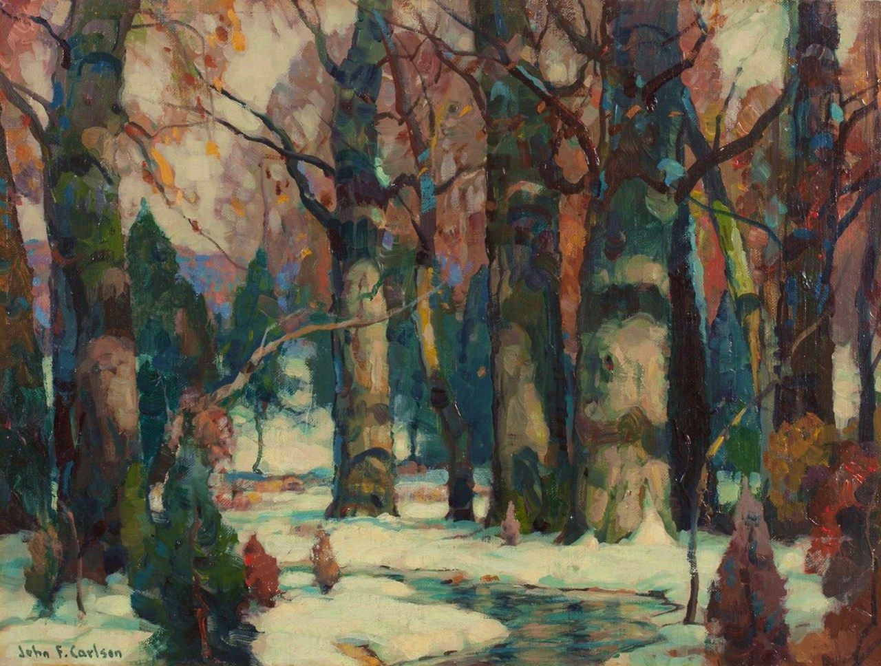 1280x968 John Fabian Carlson (Am. 1875 1947), Snowy Forest 2 Art American - Snowy Forest Painting