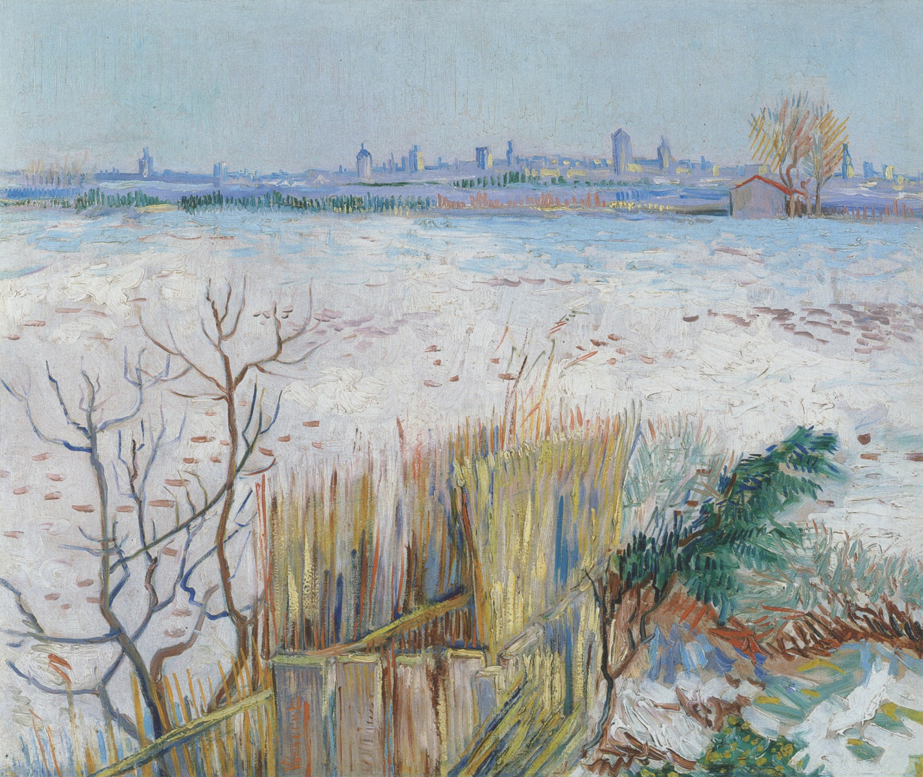 1900x1600 Epph Van Gogh's Snowy Landscape With Arles In The Background (1888) - Snowy Landscape Painting