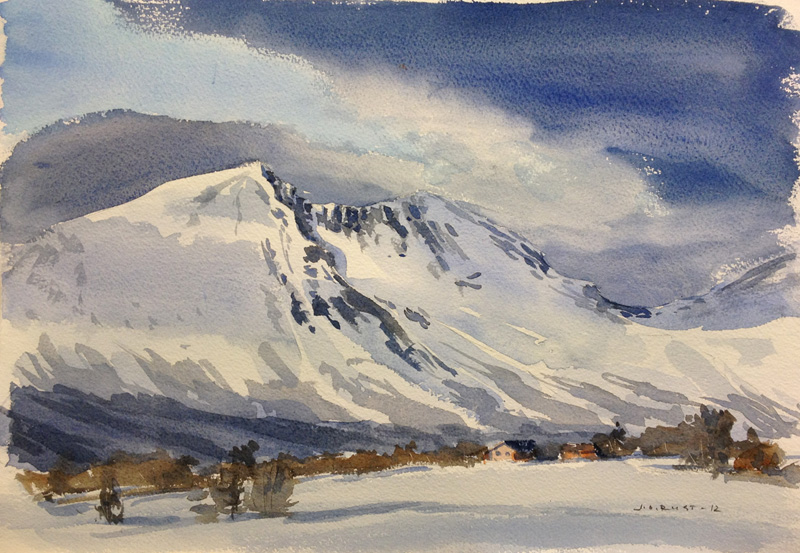 800x553 Snowy Mountain (Finished) - Snowy Mountain Painting