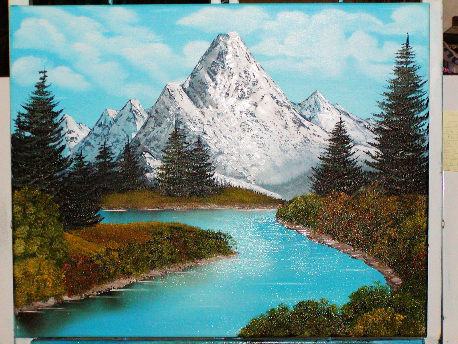 1600x1200 Art By Kasa Painting Done In March - Snowy Mountain Painting