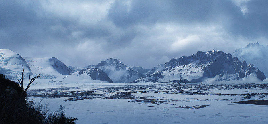 940x434 Snowy Mountains By Igor Staritsin Matte Painting 2d Cgsociety - Snowy Mountain Painting