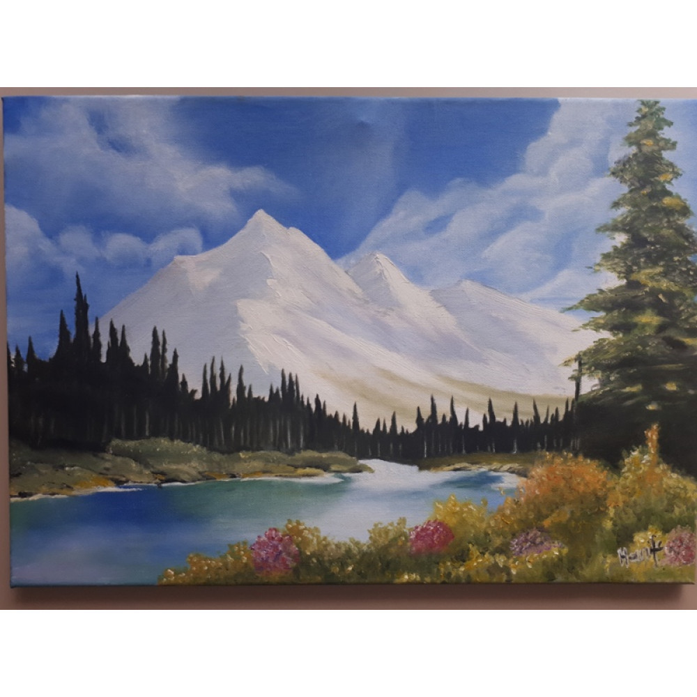 1000x1000 Snowy Mountain - Snowy Mountain Painting