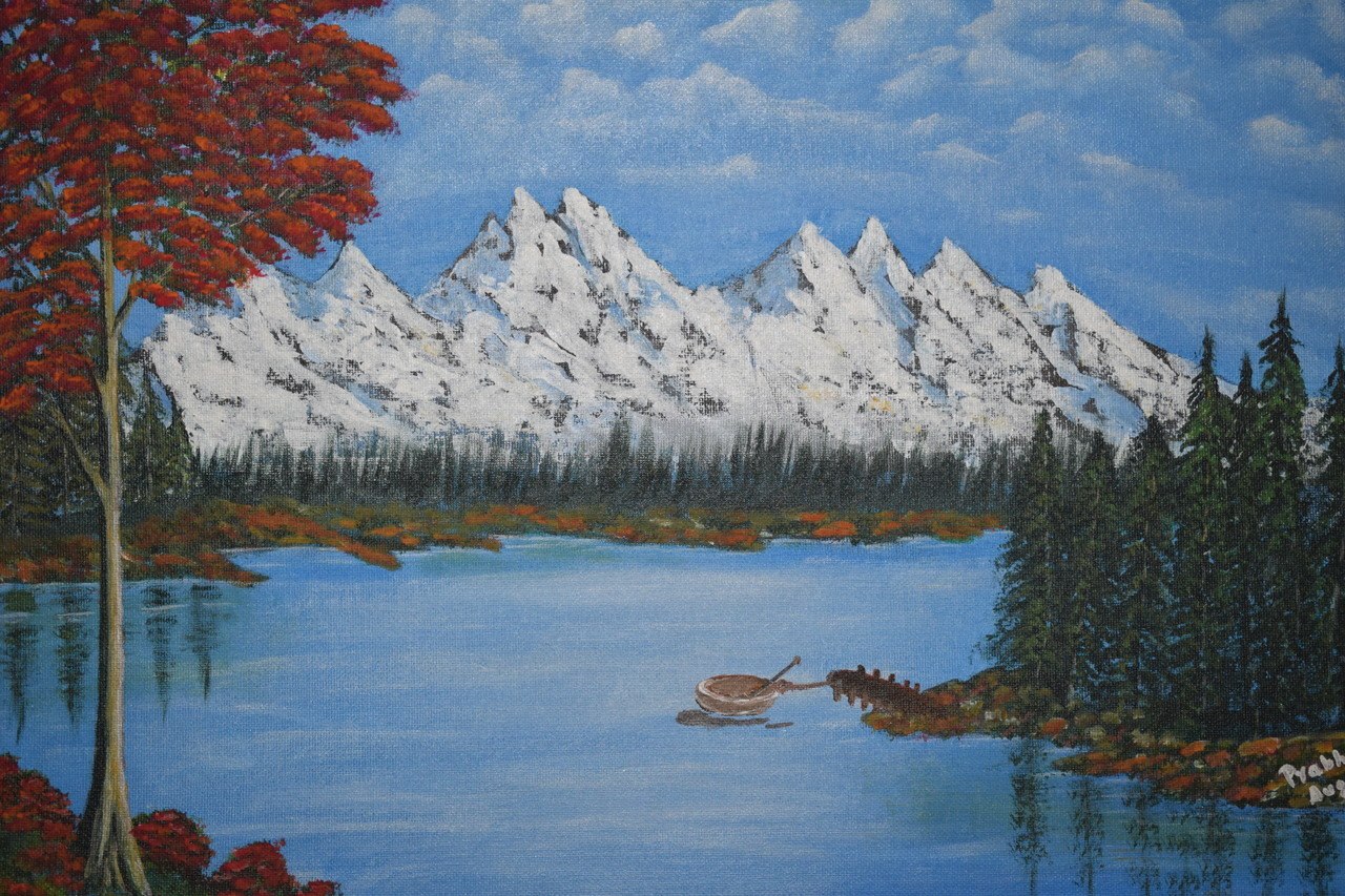 1280x853 Buy Snowy Mountain Handmade Painting By Prabhavathi Subramanya - Snowy Mountain Painting