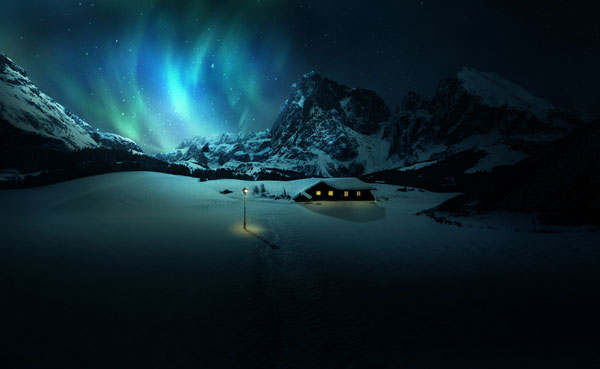 600x369 Members Area Tutorial Create A Snowy Night Landscape Matte - Snowy Night Painting