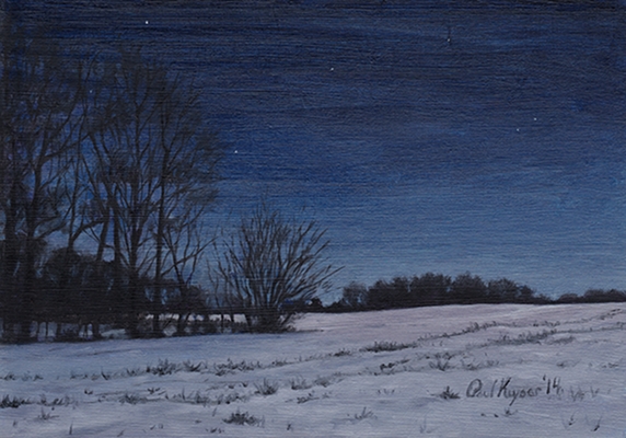 572x400 Paul Keysar - Snowy Night Painting
