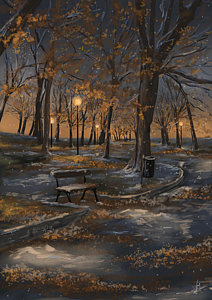 212x300 Snowy Night Paintings Fine Art America - Snowy Night Painting