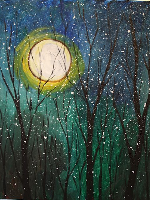 480x640 Snowy Night - Snowy Night Painting