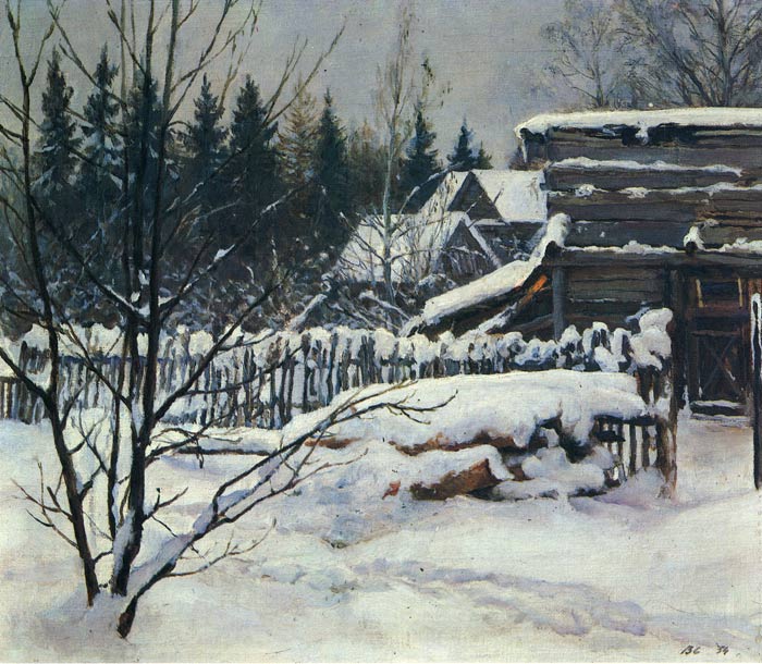 700x610 Oil Painting Reproduction Of Serov Snowy Landscape - Snowy Painting