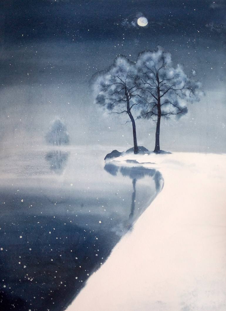 770x1060 Saatchi Art The Melancholy Of Winter Winter Landscape Snow - Snowy Painting
