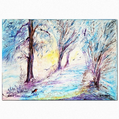 458x458 The Snowy Alley, Landscape Painting By The Painter - Snowy Painting