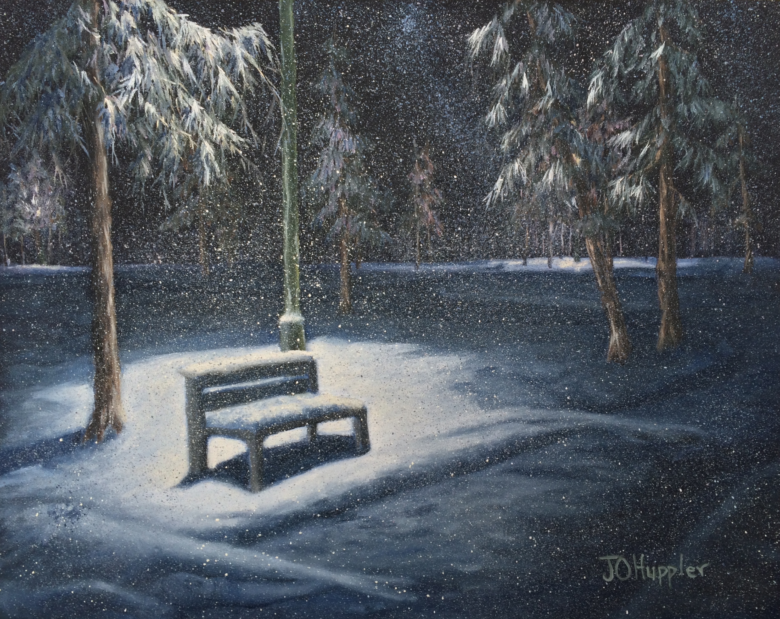 2981x2367 Winter Paintings J O Huppler - Snowy Painting