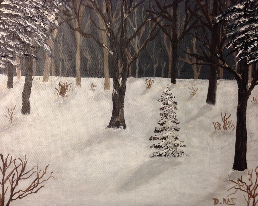 900x718 Snowy Woods Painting By Donna Perkins - Snowy Woods Painting