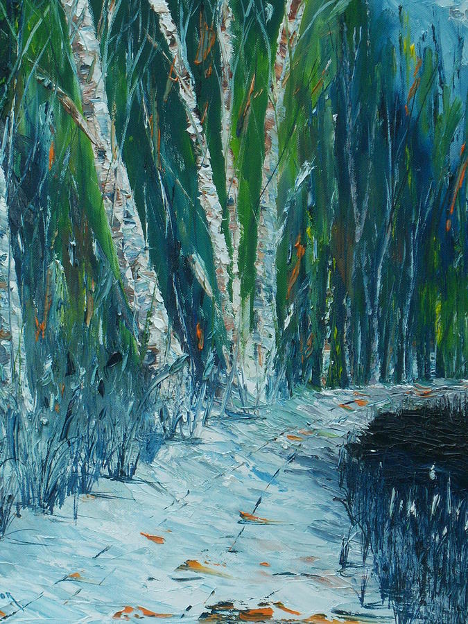 675x900 Stopping By Woods On A Snowy Evening Painting By Conor Murphy - Snowy Woods Painting