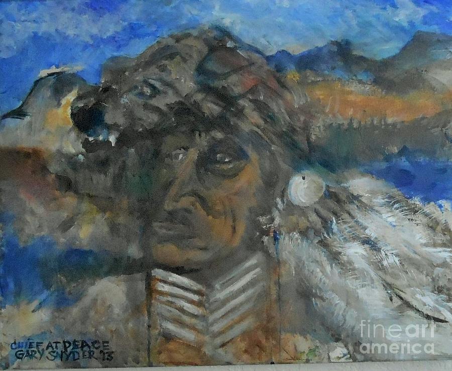 900x739 Chief At Peace Painting By Gary Snyder - Snyder Painting