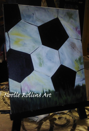 375x553 Fastpitch And Soccer Art Special - Soccer Canvas Painting