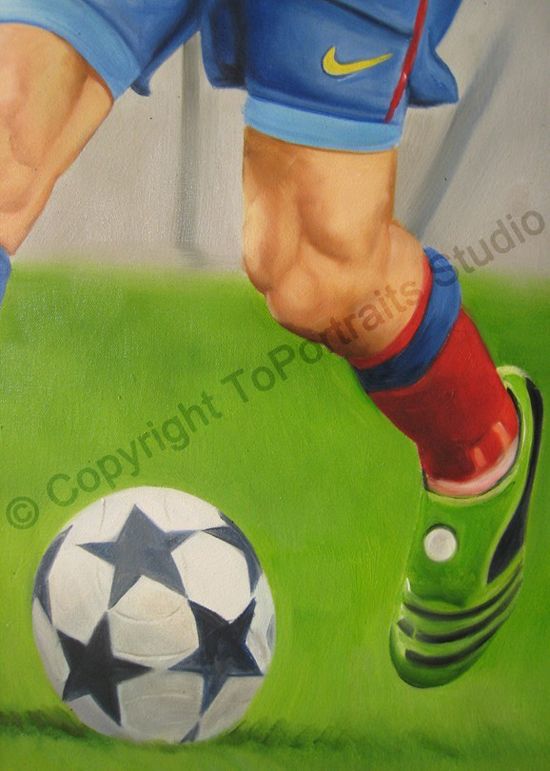 550x771 Lionel Messi, Barcelona - Soccer Canvas Painting