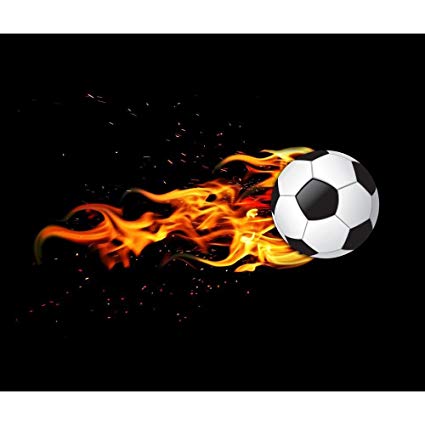 425x425 Pb Soccer Ball On Fire Canvas Painting Mdf Frame 19 X 16inch - Soccer Canvas Painting