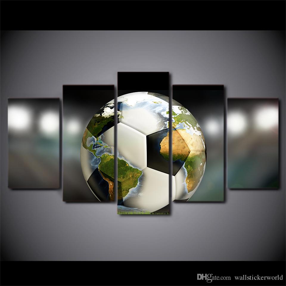 960x960 2018 Hd Prints Canvas Wall Art Pictures Soccer Football World Map - Soccer Canvas Painting