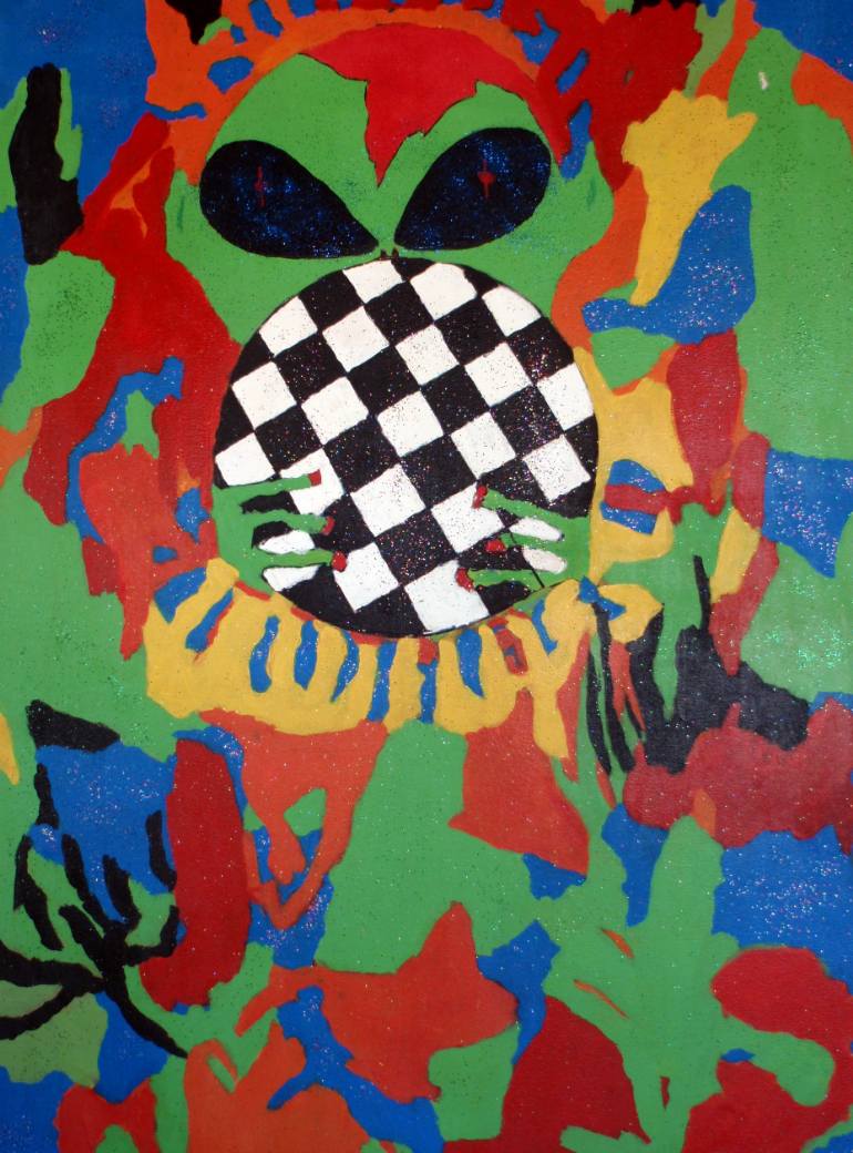 770x1040 Saatchi Art Alien Soccer Player Painting By James Pakala - Soccer Painting