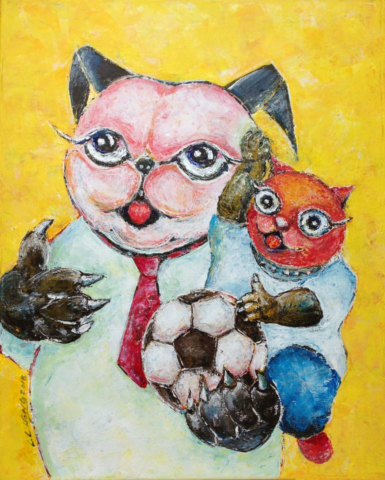 770x960 Saatchi Art Let's Play Soccer Painting By Wendy Wong - Soccer Painting