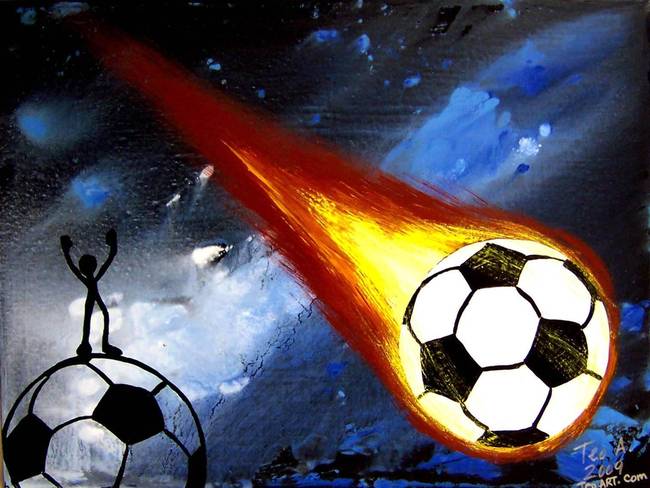 650x488 Stunning Soccer Acrylic Painting Reproductions For Sale On Fine - Soccer Painting