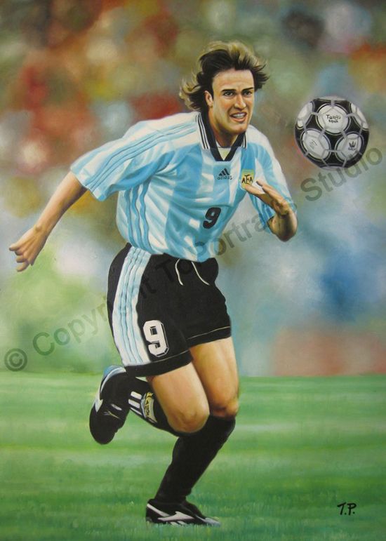 550x771 Gabriel Batistuta, Argentina - Soccer Painting